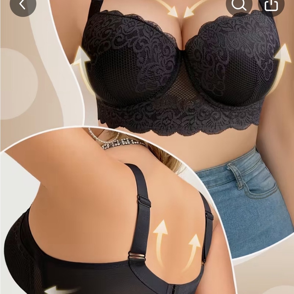 Chic Black Lace Supportive Bra
